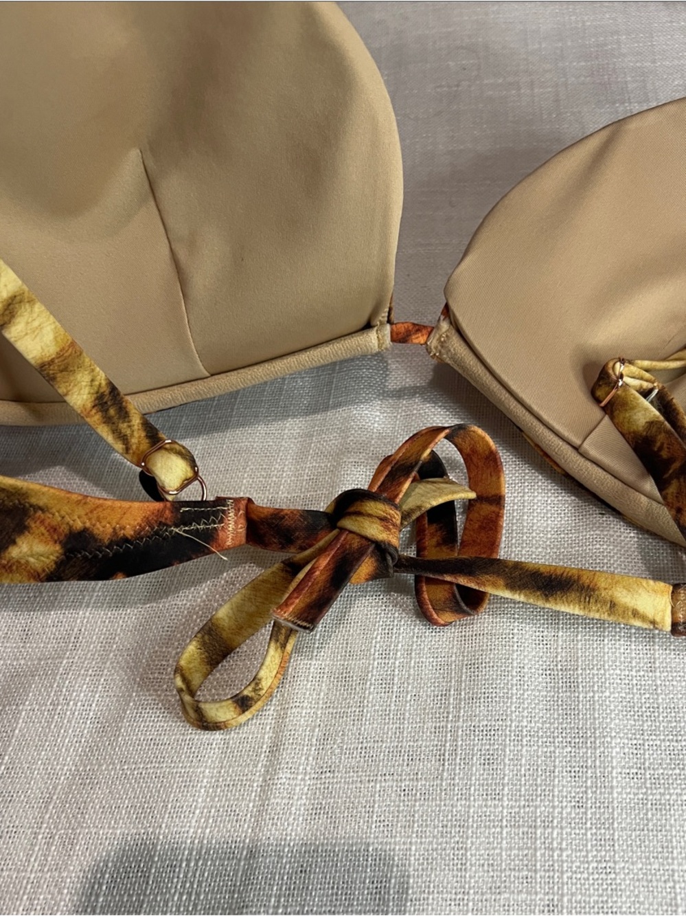 Shade & Shore Tiger Print Push-Up Bikini Top - Orange, Black, Tan - Picture 4 of 4